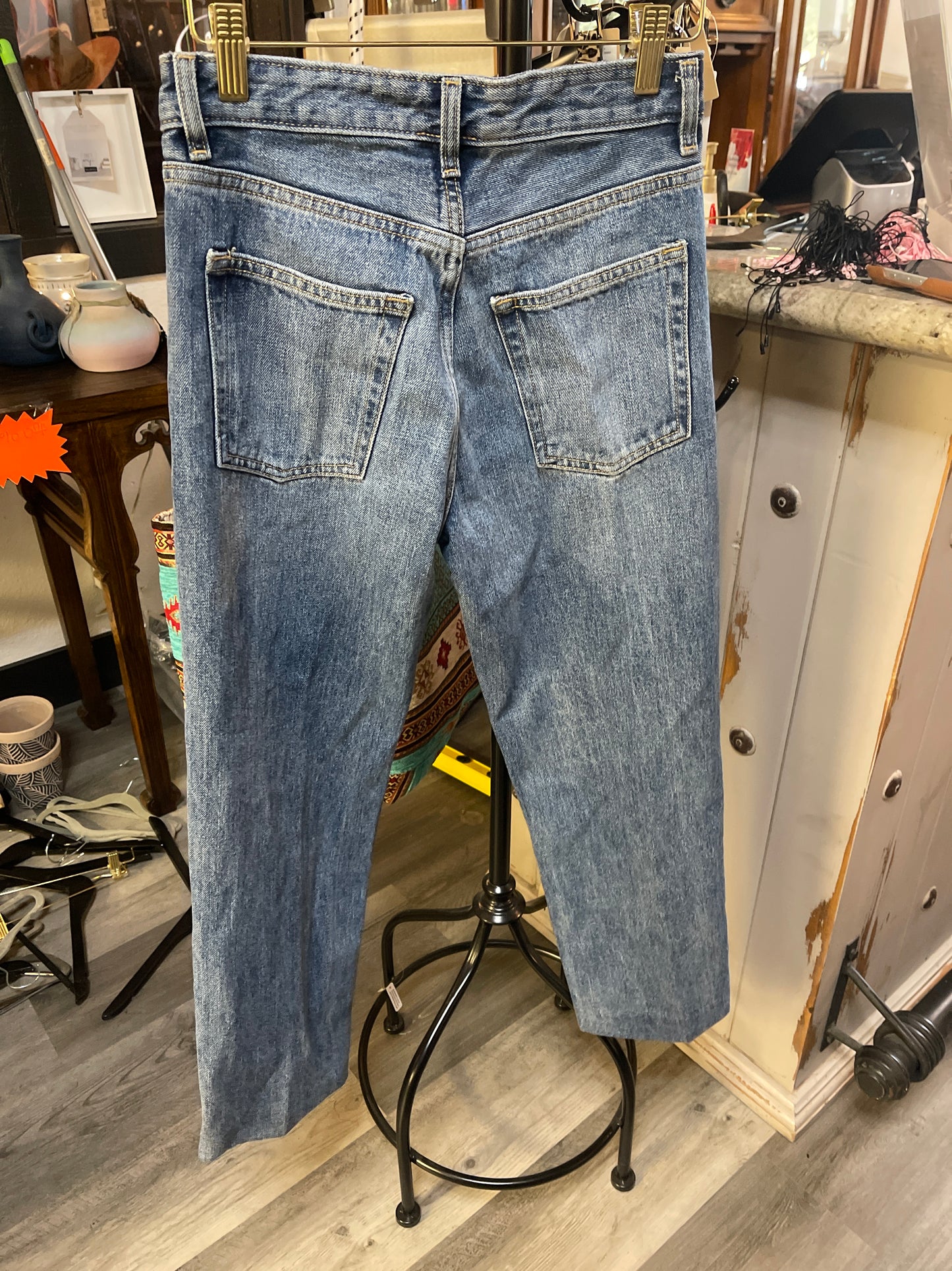 Zara mid-wash blue denim jeans