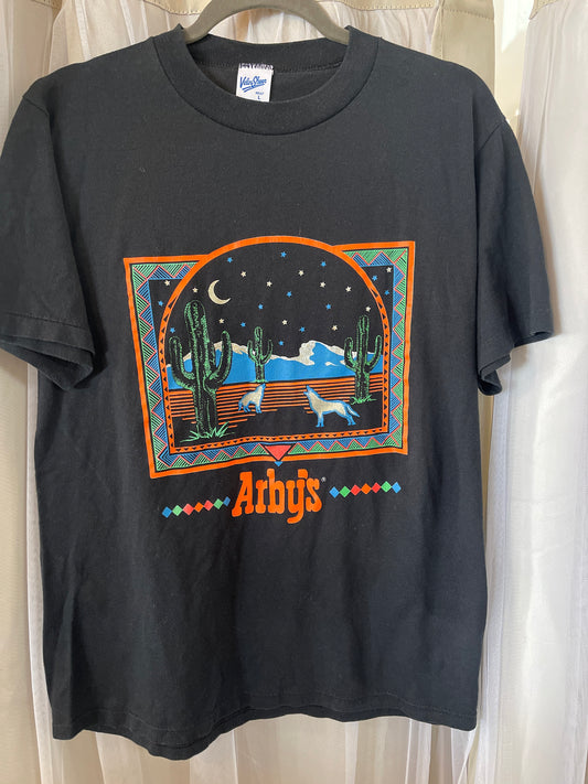 Vintage corporate fast-food promotional merchandise and late-80s/early-90s Southwestern neon aesthetic