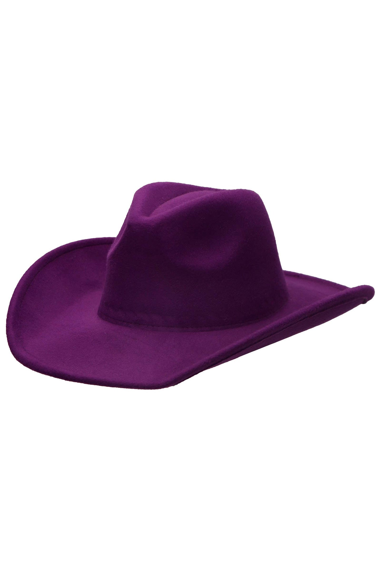 Blank Solid Felt Yeehaw Cowboy Hat: CHARCOAL / ONE SIZE