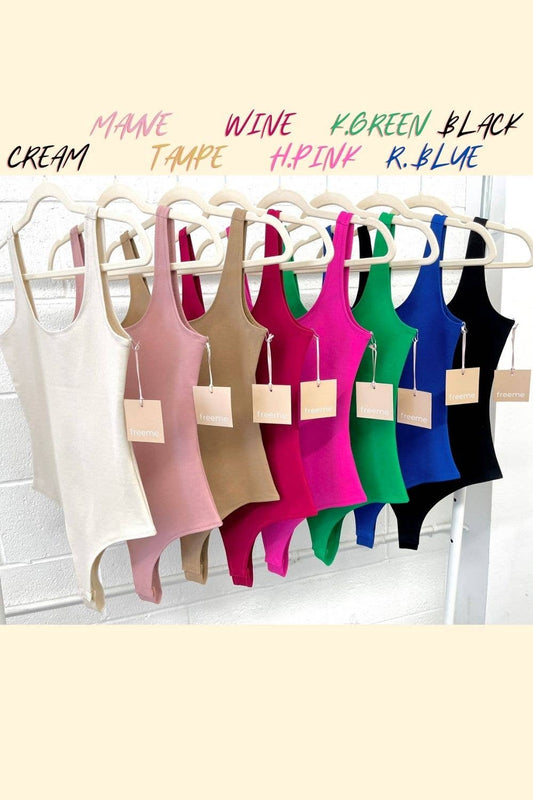 BASIC PONTE BODYSUIT (ST# FRT1144N): CREAM / SML(222)