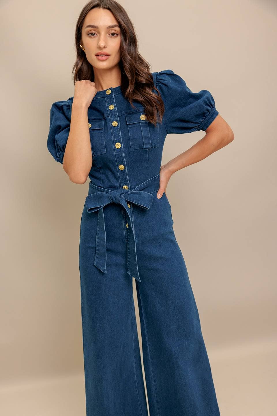 A washed denim jumpsuit - IP8980:INDIGO / Contemporary