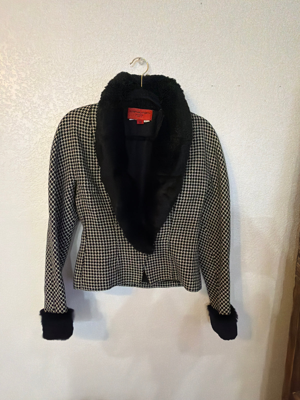 vintage Emanuel Ungaro houndstooth cropped jacket