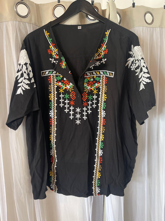 Floral pattern embroidered