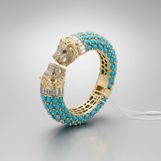 Panther turquoise bangle