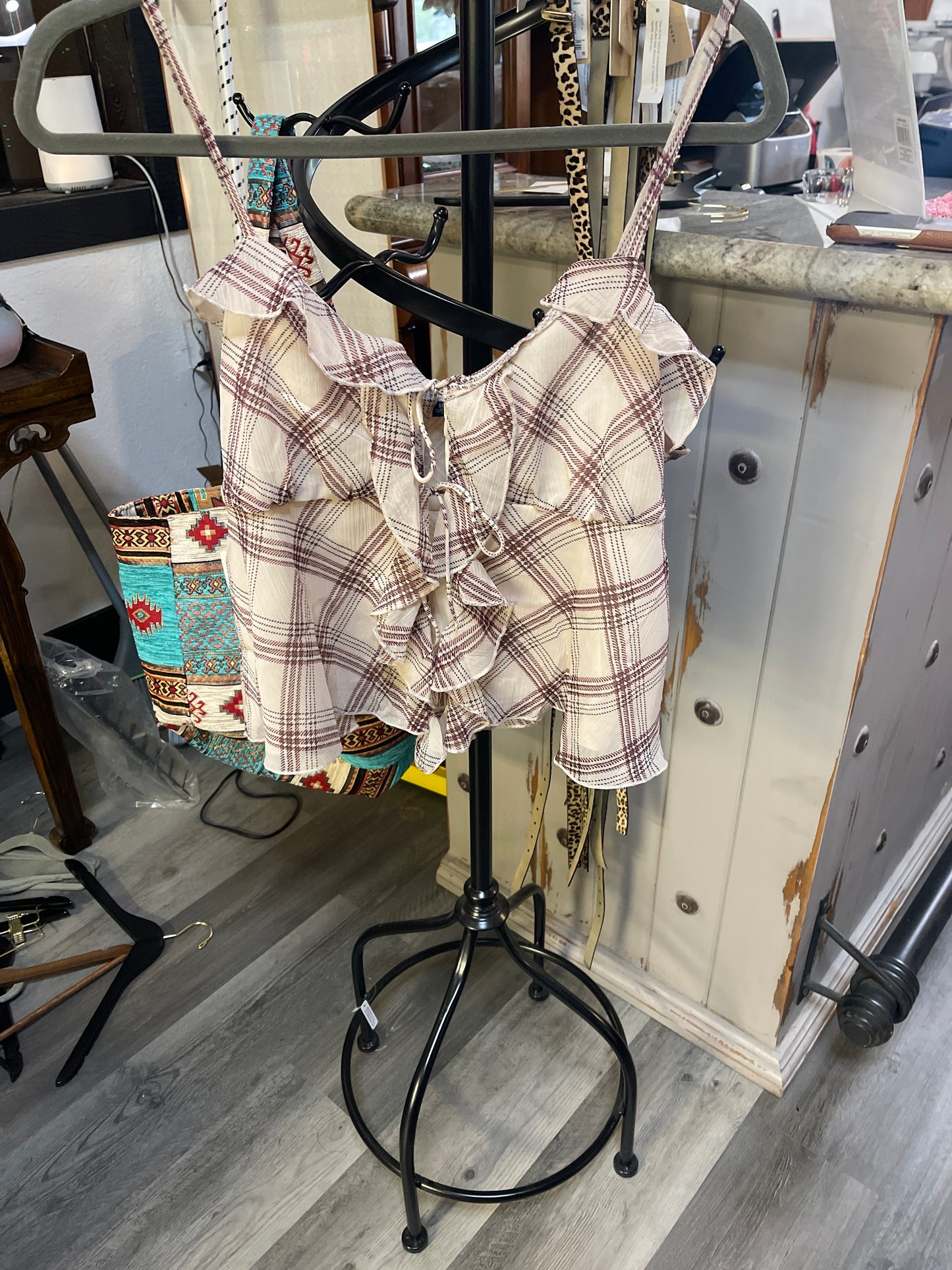 American Eagle Outfitters Ruffle Tie-Front Cami Top.