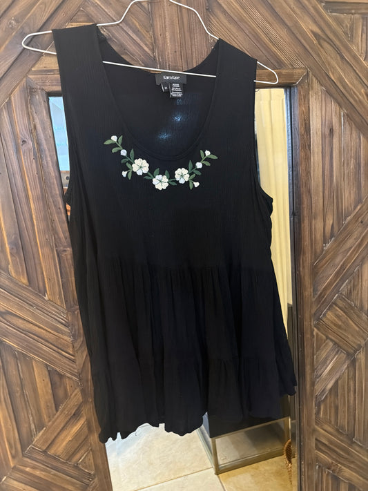 Karen Kane plus-size sleeveless embroidered top