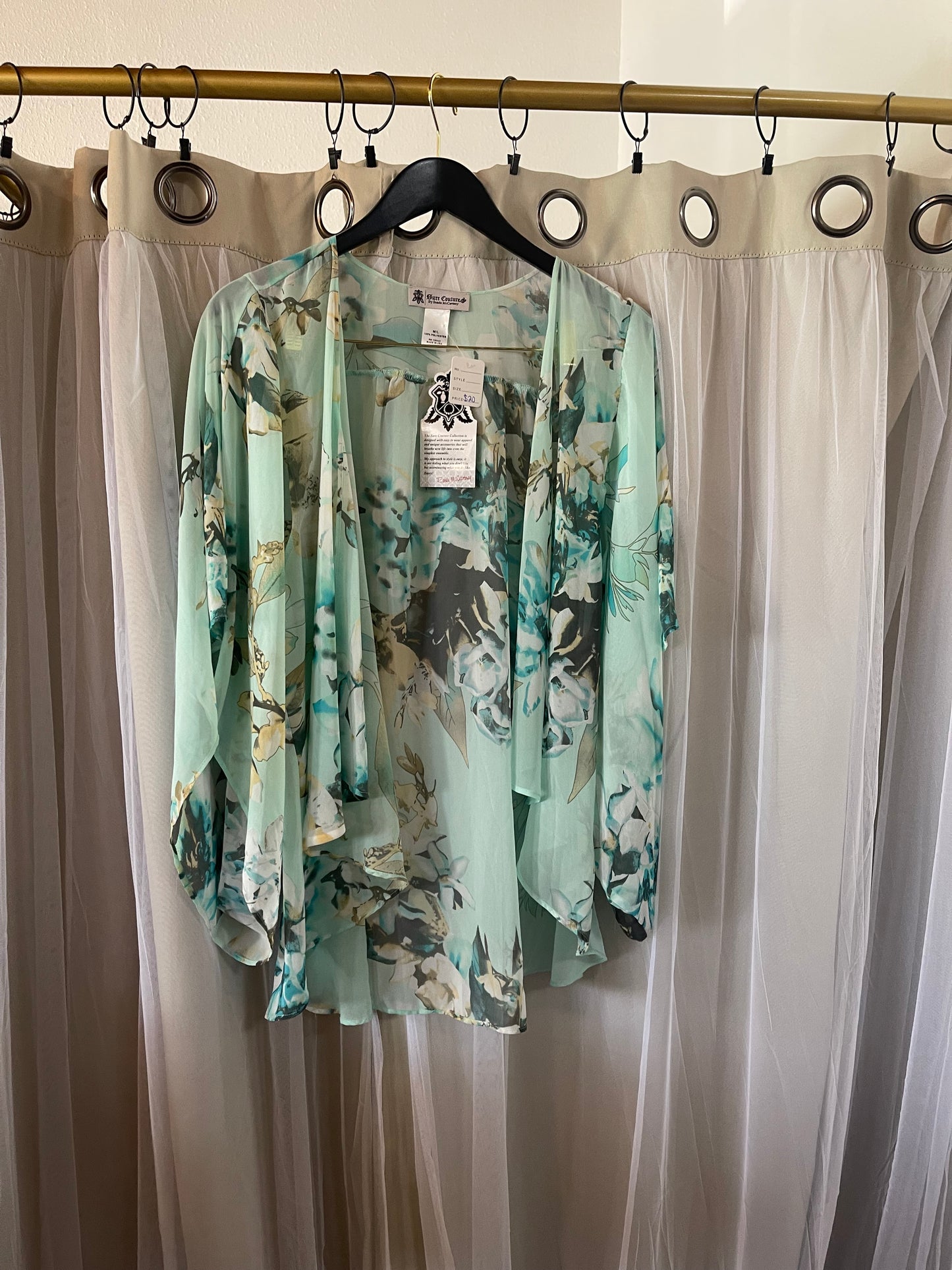 Sheer teal jacket