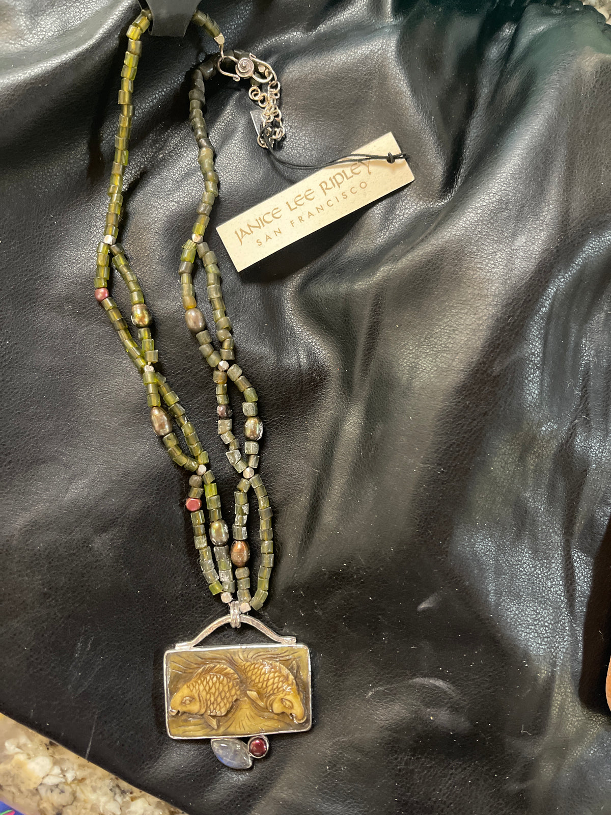vintage bohemian-style multi-strand statement necklace by the San Francisco-based jewelry designer Janice Lee Ripley