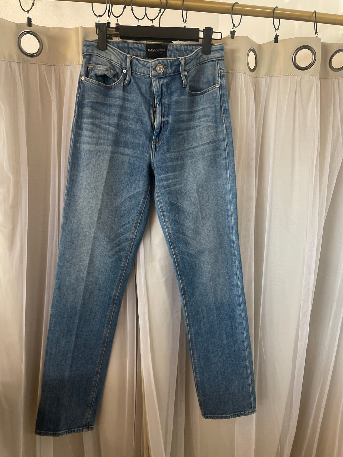 Black Orchid Los Angeles light-wash straight-leg denim jeans.