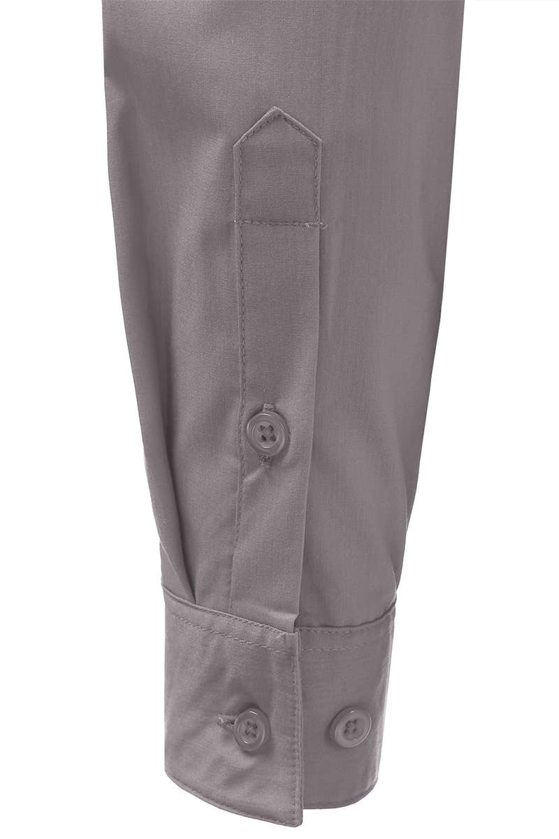 Basic Slim Fit Simple LongSleeve Button Down Shirt: Black