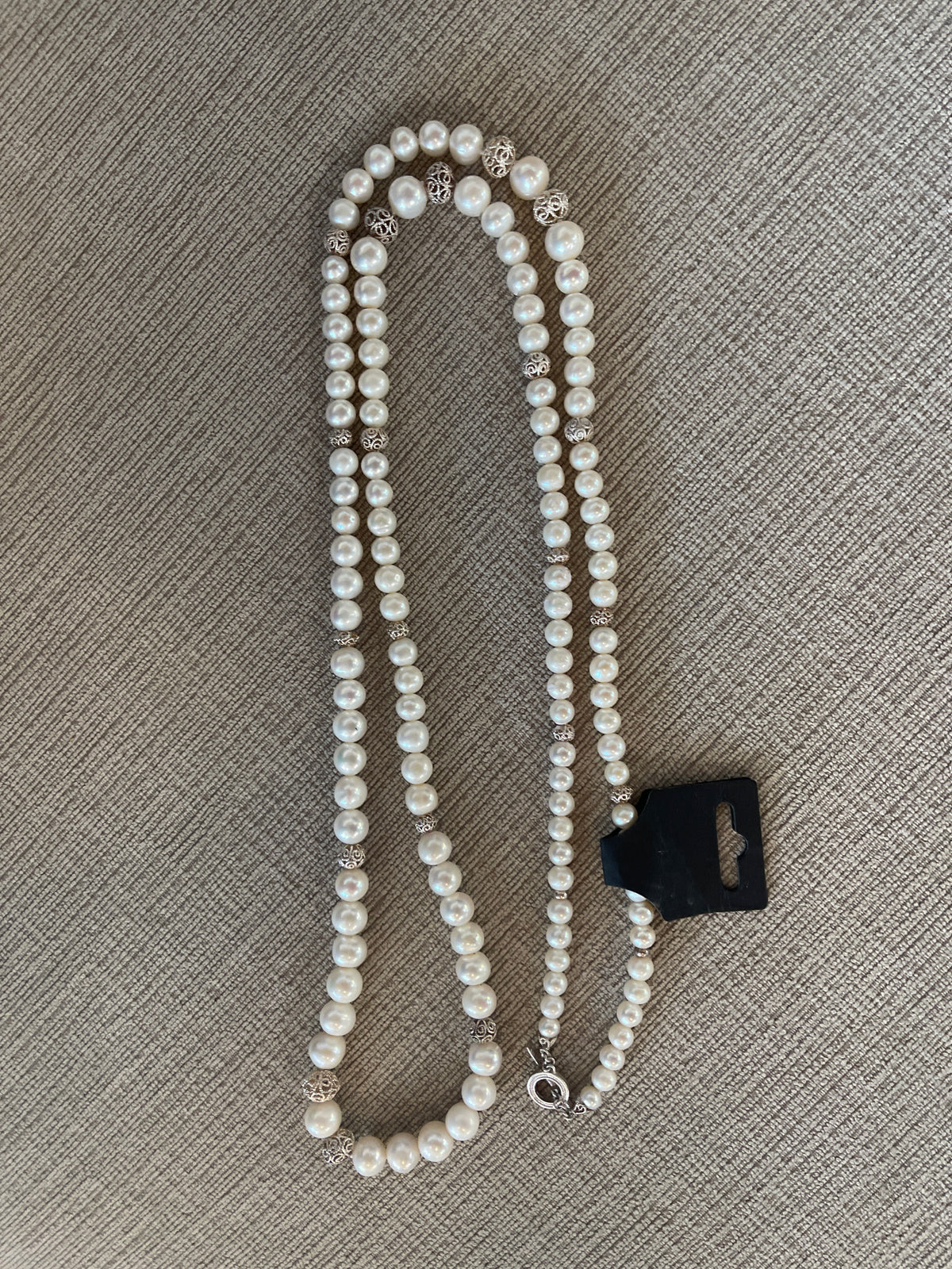 925 china stamp pearl necklace