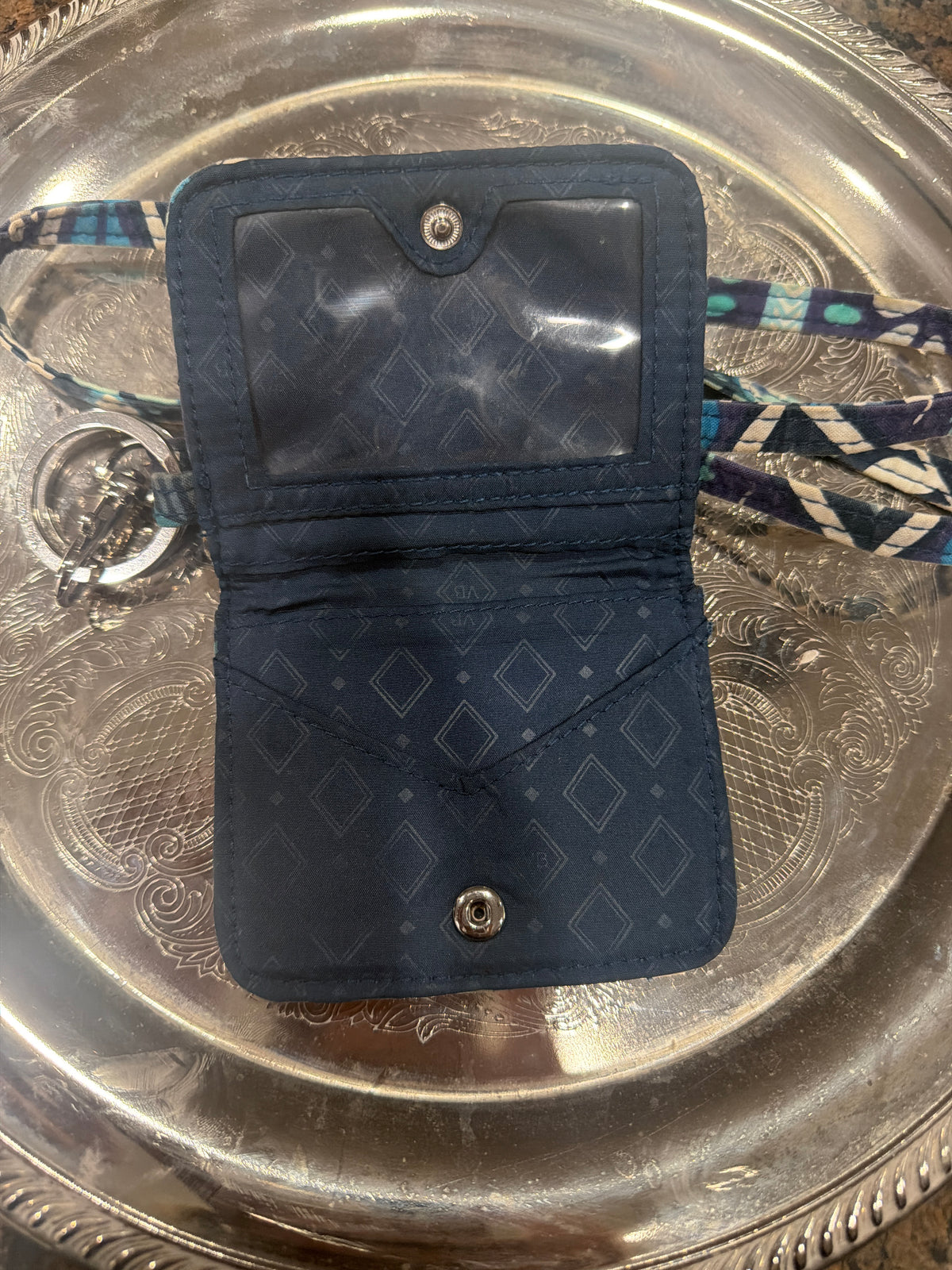 Vera Bradley Zip ID Case paired with a matching lanyard.