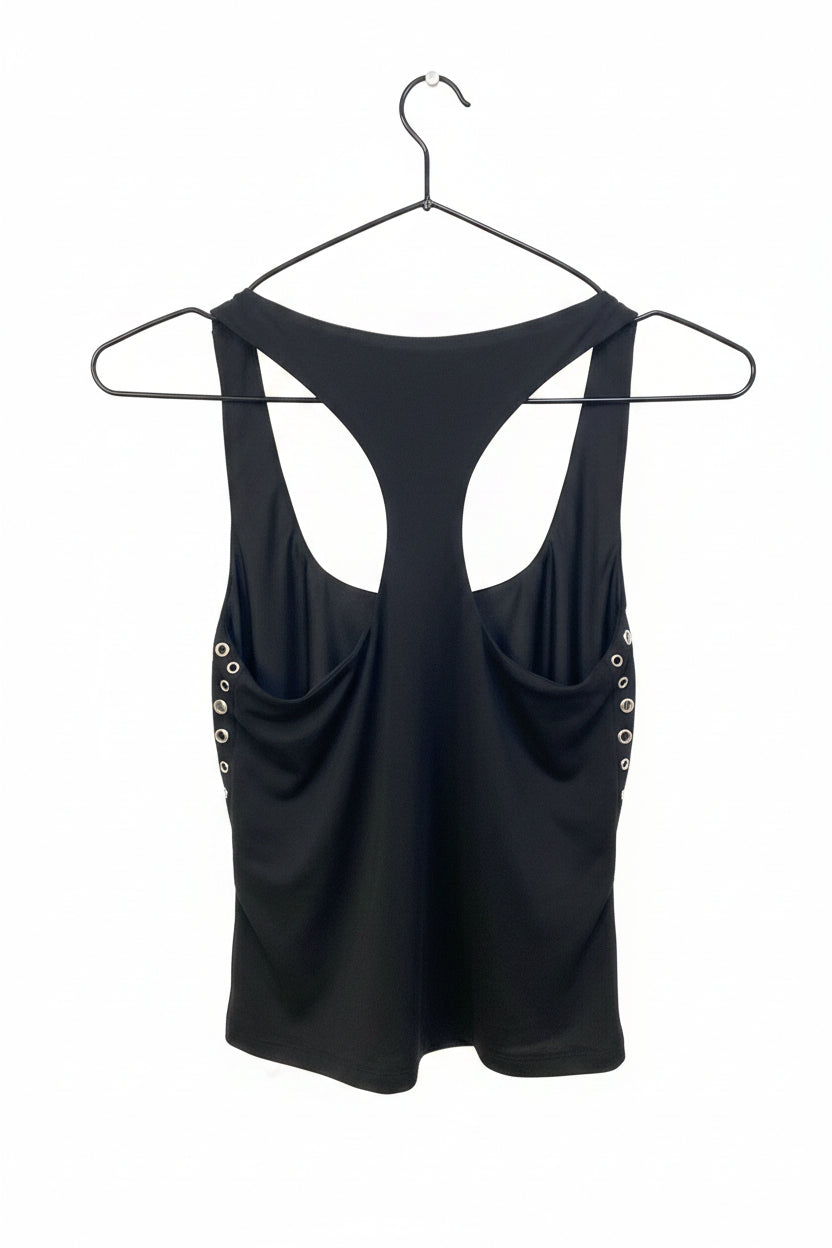 Festival Feels Studded Tank Top in Black from White Fox Boutique
