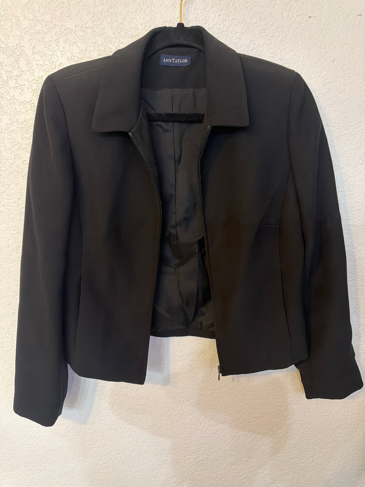 Ann Taylor black zip-front jacket