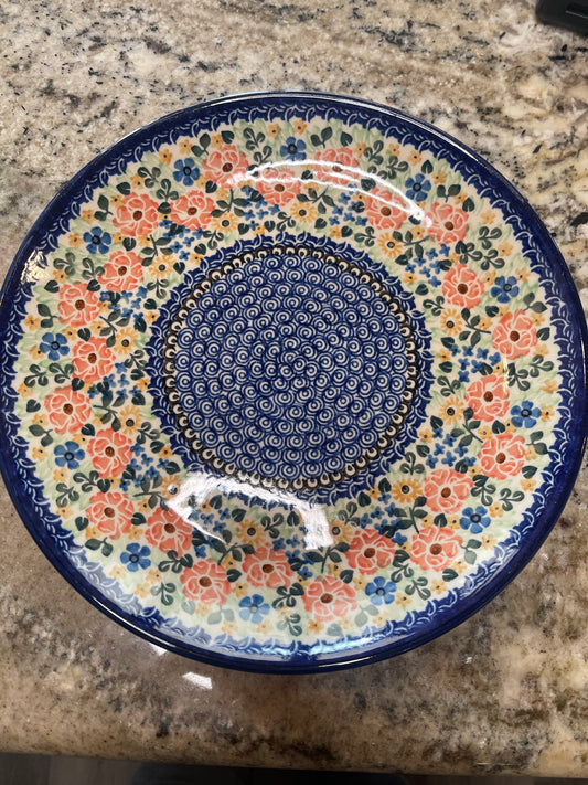 Polish Pottery 10.5" Hanging Dinner Plate Unikat 1753