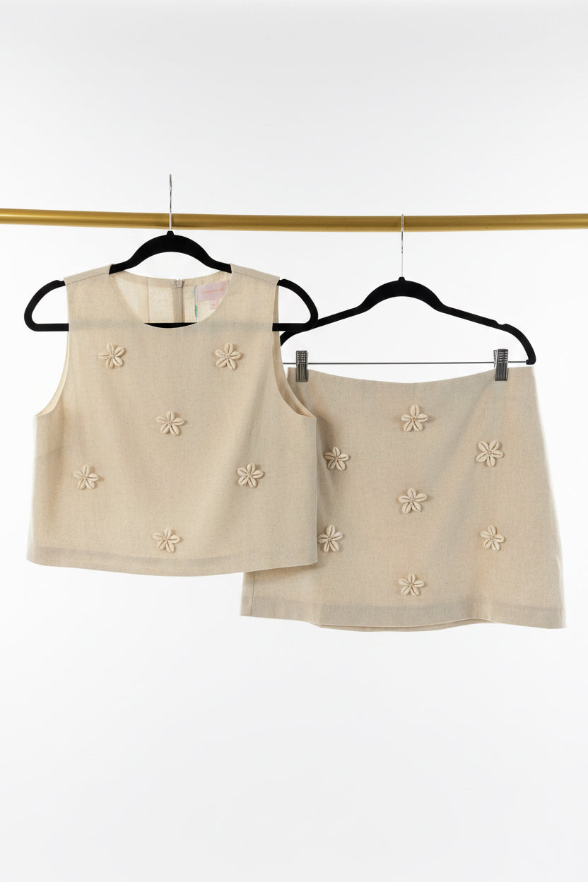 Love Wednesday 2 pc linen top and skirt
