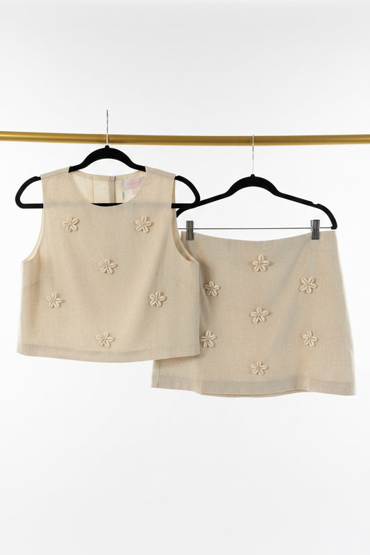 Love Wednesday 2 pc linen top and skirt