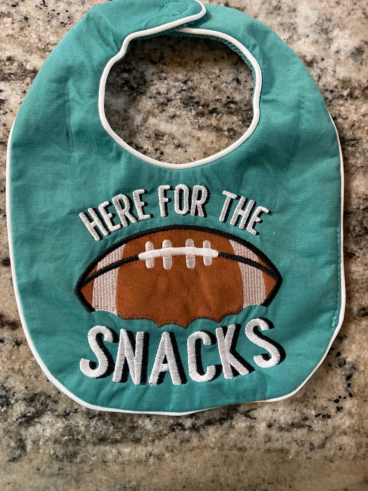 Baby bib includes monogram 3 letters or name to 6 letter