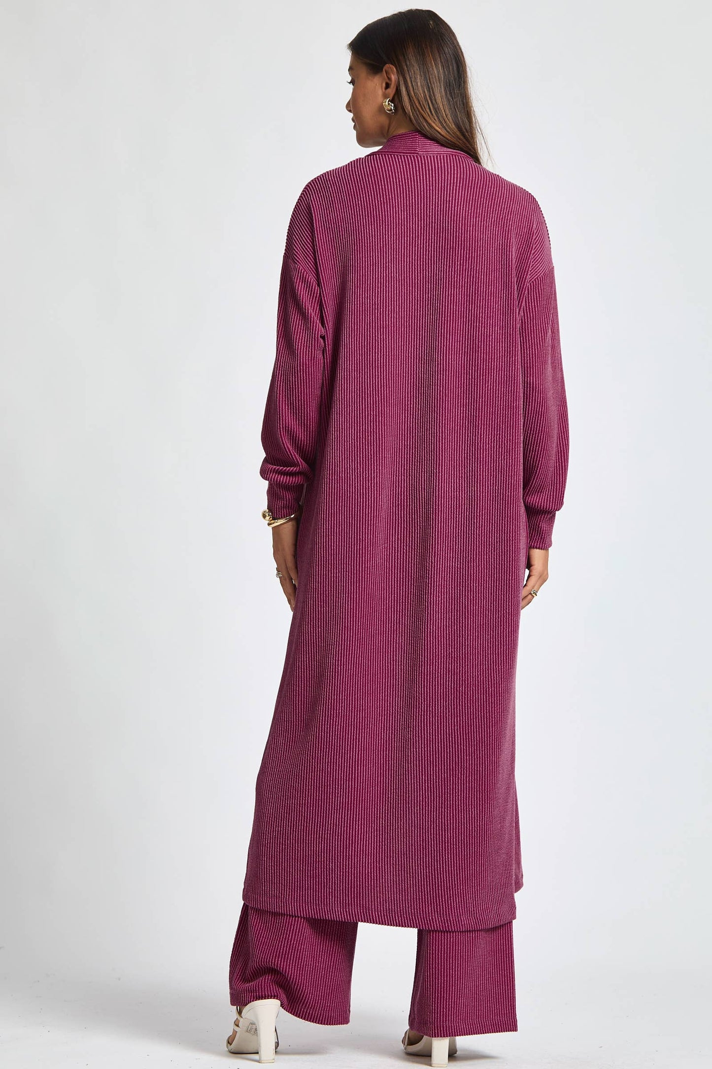 Longline Cardigan + Relaxed Pants 2 Piece: MARIGOLD