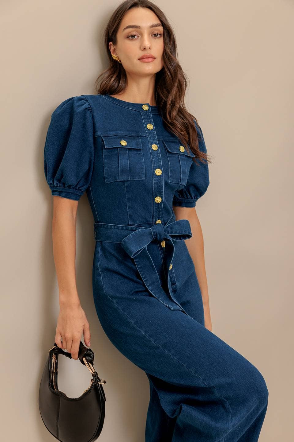 A washed denim jumpsuit - IP8980:INDIGO / Contemporary