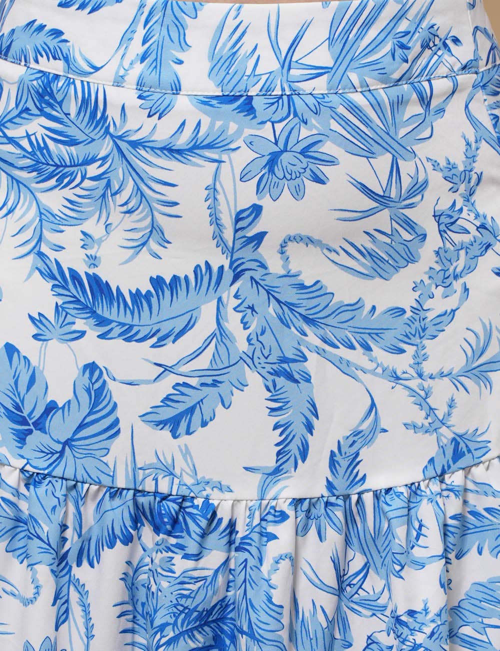 LadiesnBack Bowknot Cami Top & Maxi Skirt Set SKST50366: Blue / S