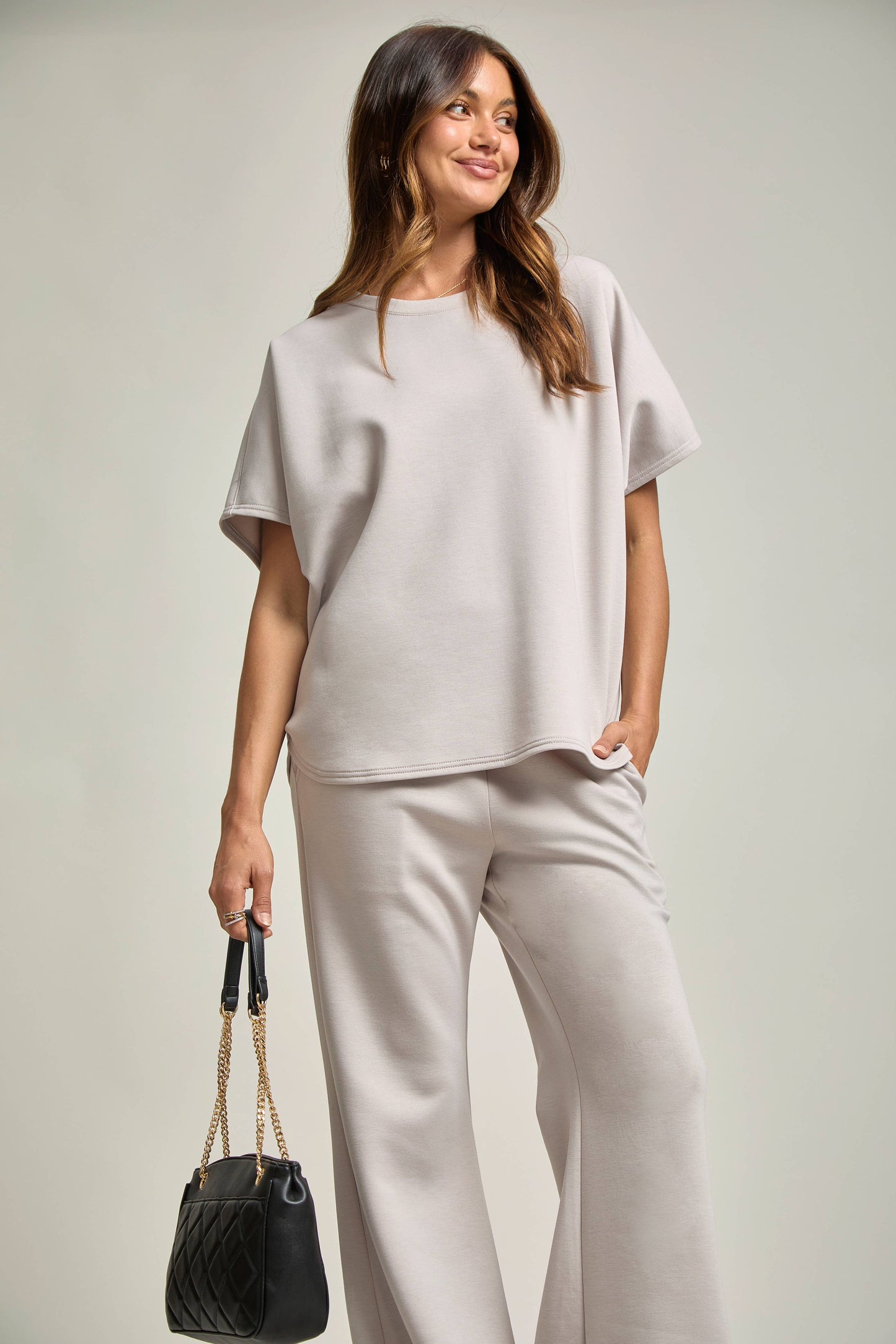 Poncho Top + Bell Bottom Modal Set: Navy