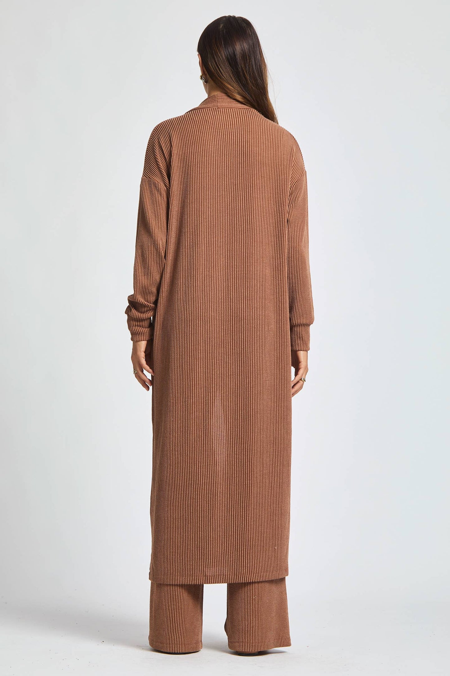 Longline Cardigan + Relaxed Pants 2 Piece: MARIGOLD