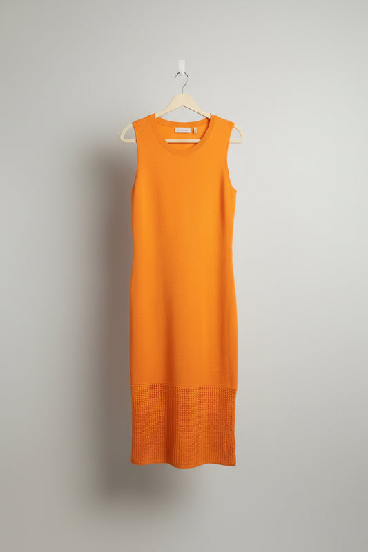 Elie Tahari Haylen belted sleeveless midi sweater dress