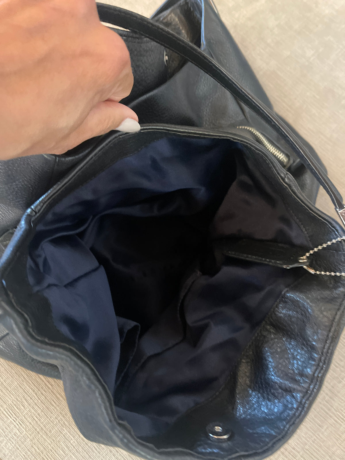 Coach Madison Phoebe Hobo Bag in black pebbled leather