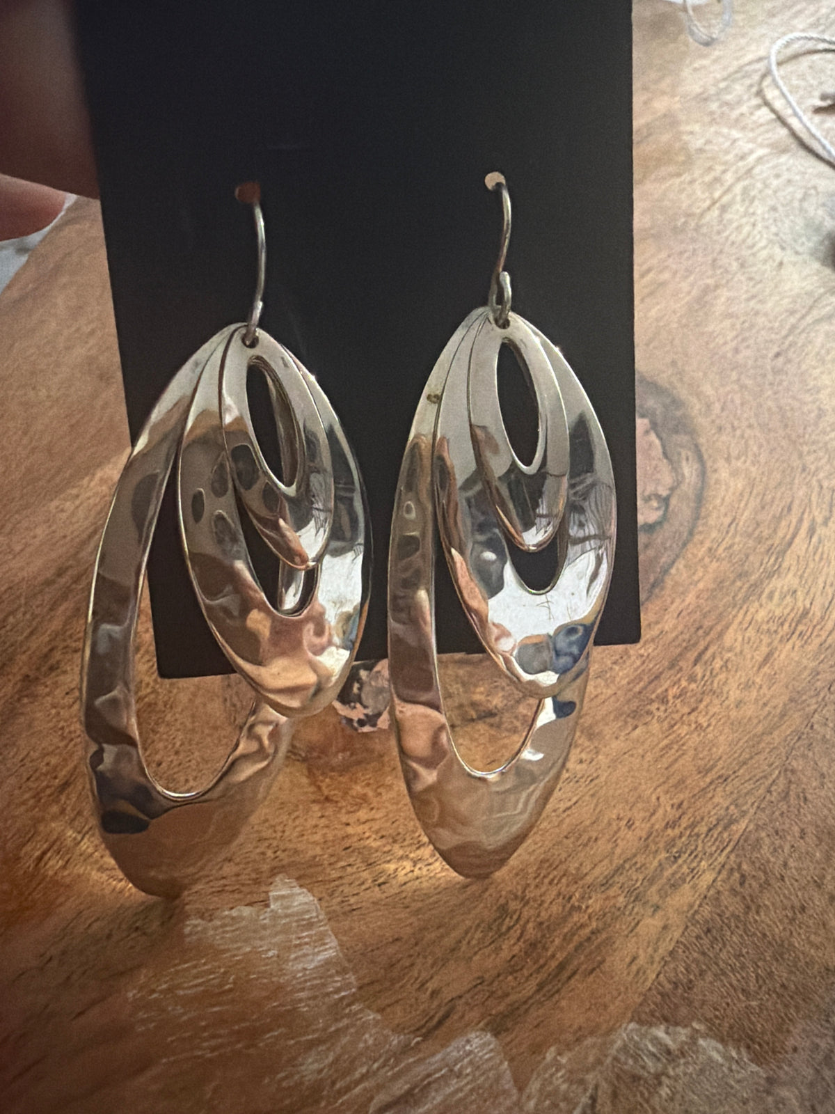 TRIPLE SHIELD MODERN RLM STUDIO ROBERT LEE MORRIS STERLING SILVER EARRINGS PAIR