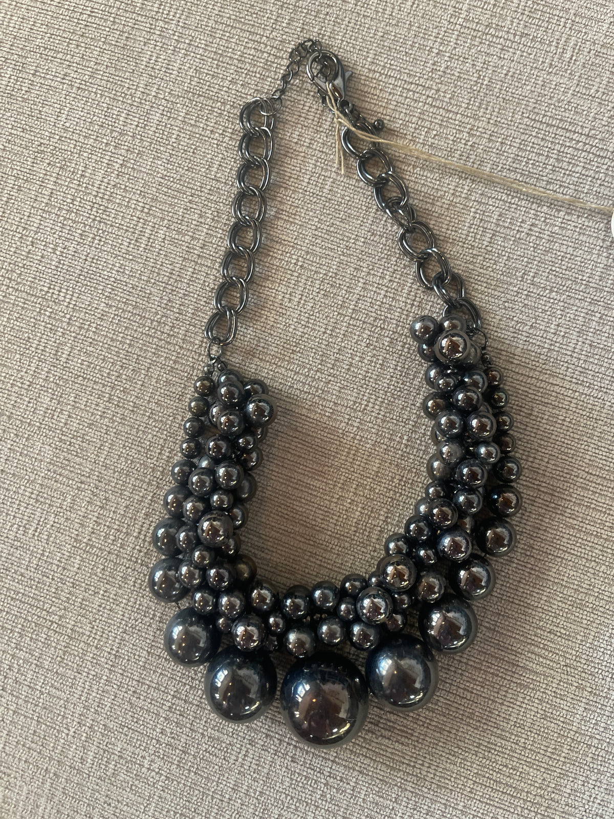 Hematite Glass Bead Necklace
