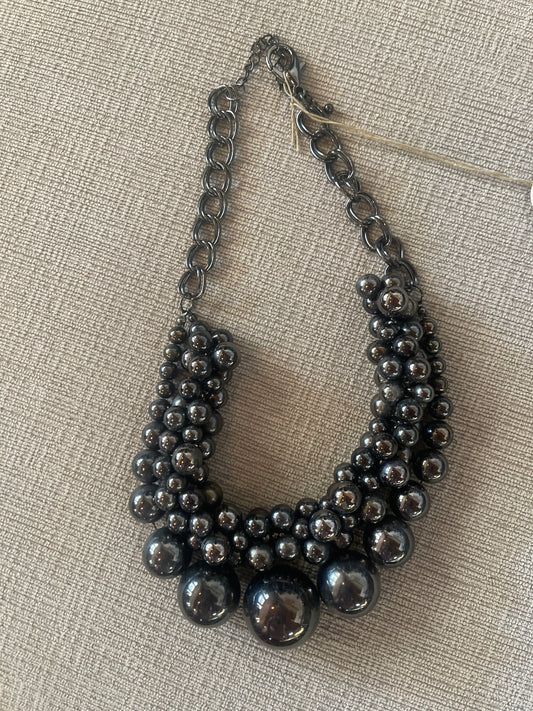 Hematite Glass Bead Necklace