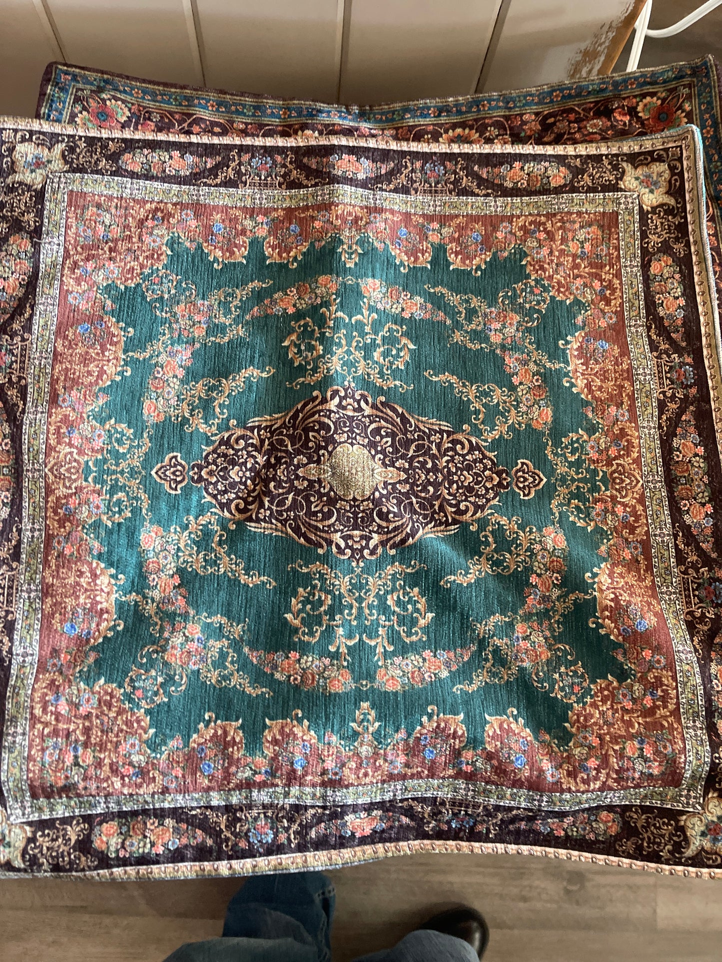 Turkish Rug-Inspired Throw Pillow Cover