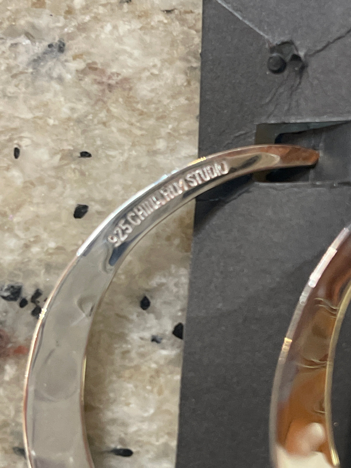 RLM Robert Lee Morris Sterling Silver 2” Flat Modern Post Hoop Earrings