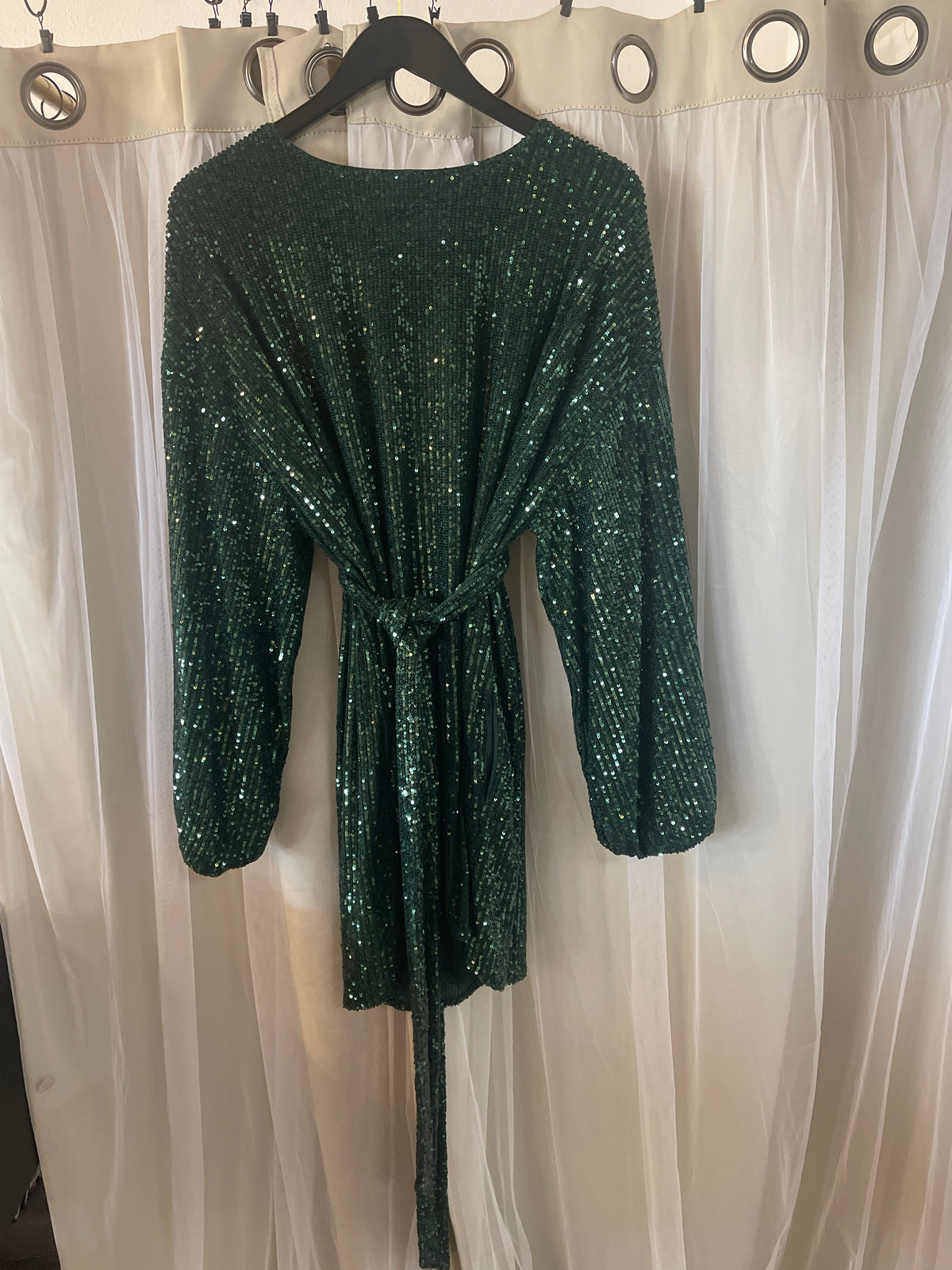 Show Me Your Mumu Sure Thing Mini Dress in the color Emerald Sequins