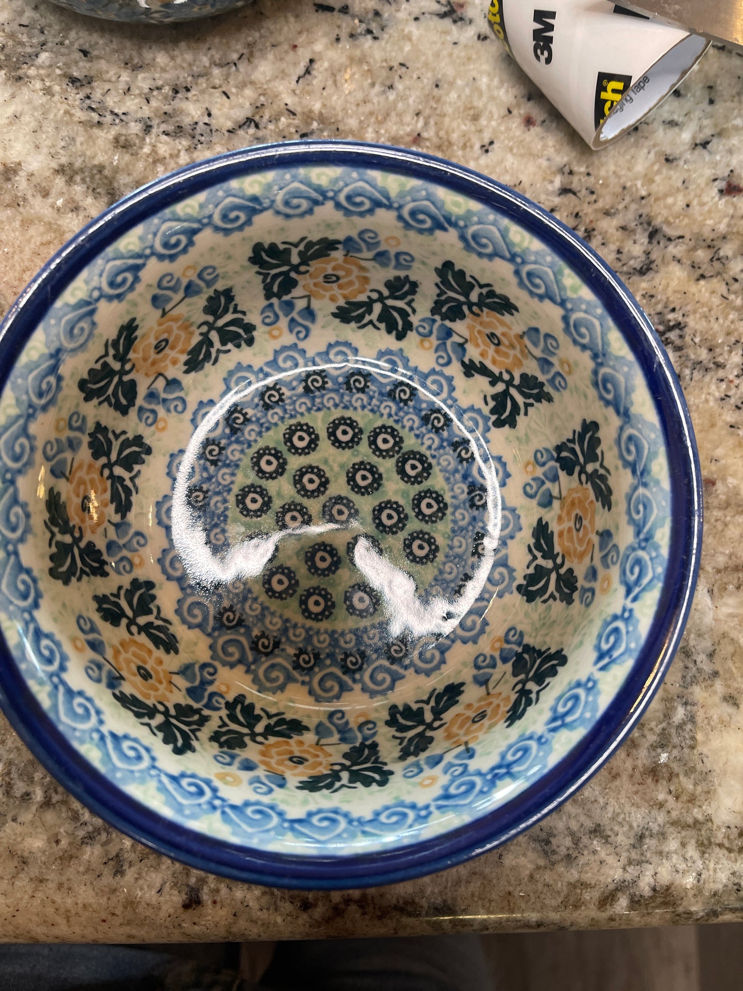 Blue Rose Polish Pottery UNIKAT 1178