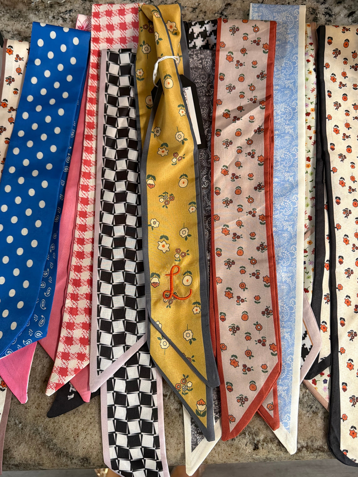 Scarf with a embroidered initial