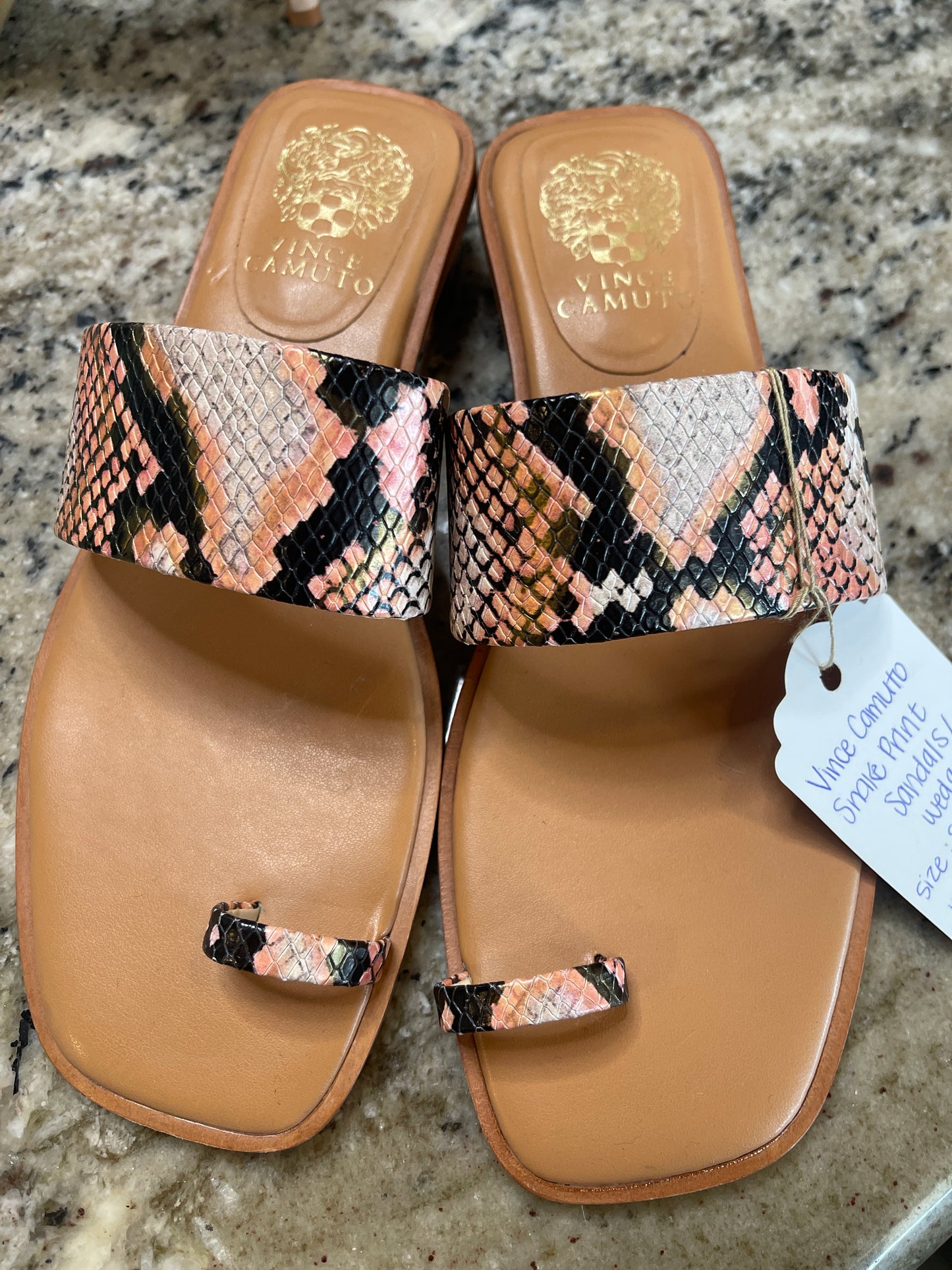 Vince Camuto Snake Print Sandals/wedge