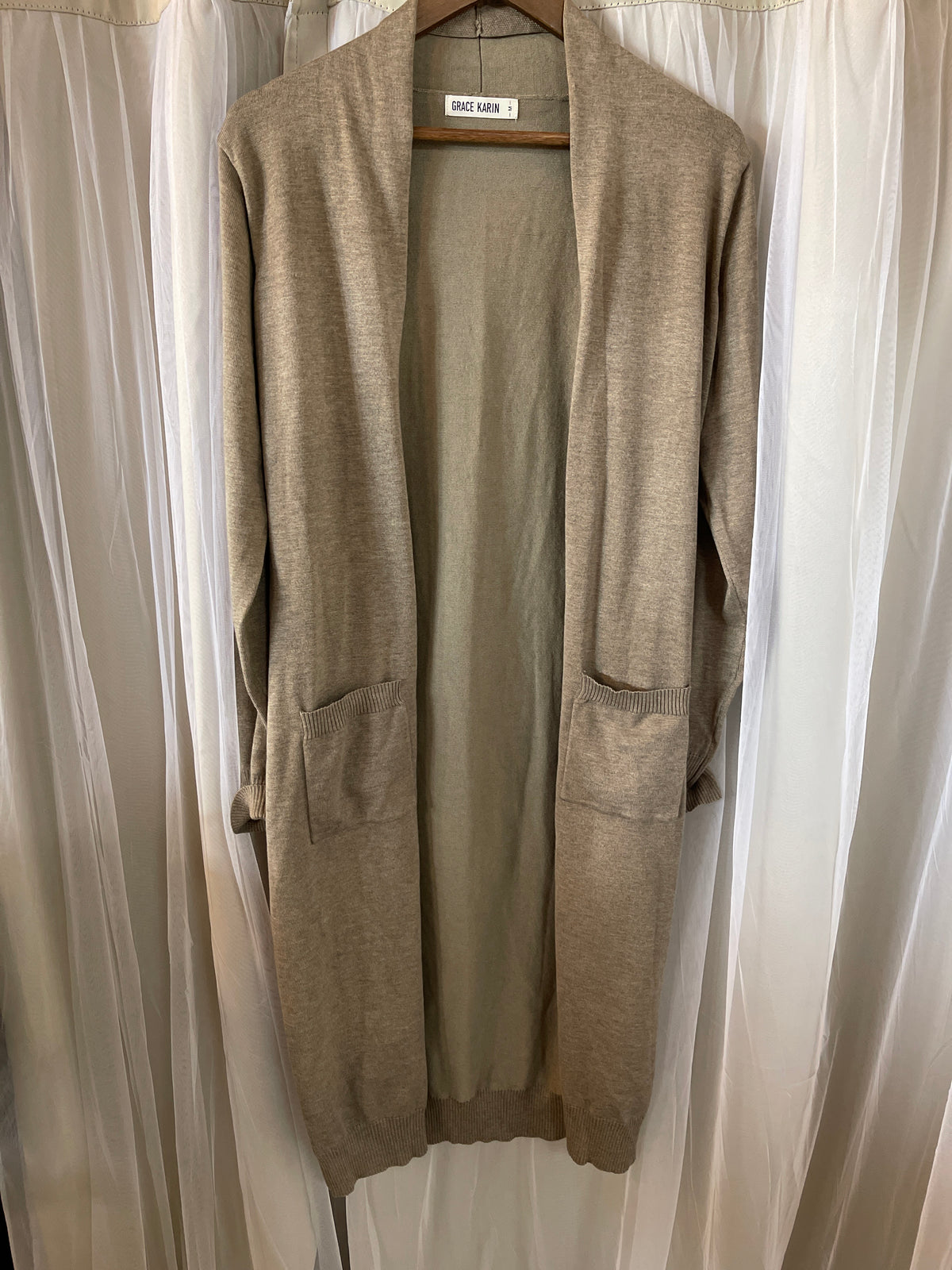 Grace Karin Open Front Long Duster Cardigan