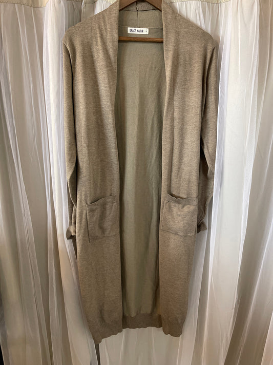 Grace Karin Open Front Long Duster Cardigan