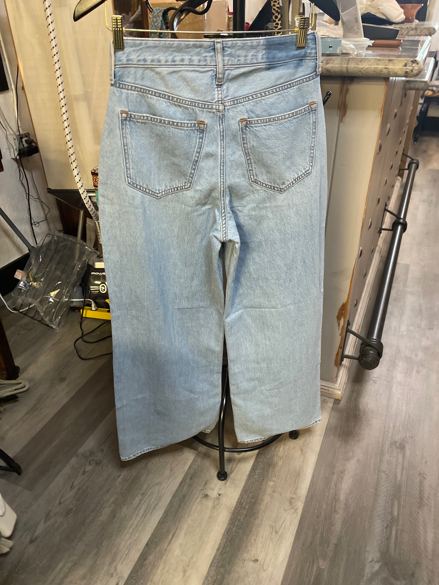 light-wash, wide-leg denim jeans from Abercrombie & Fitch