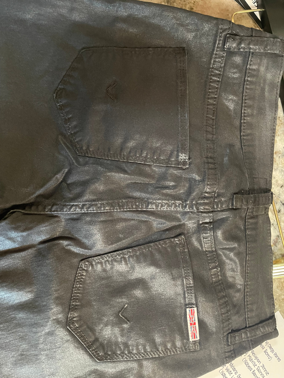 Hudson Black Coated Jeans
