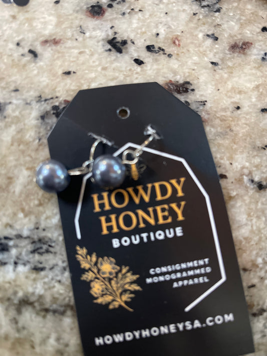 Blue circle earrings