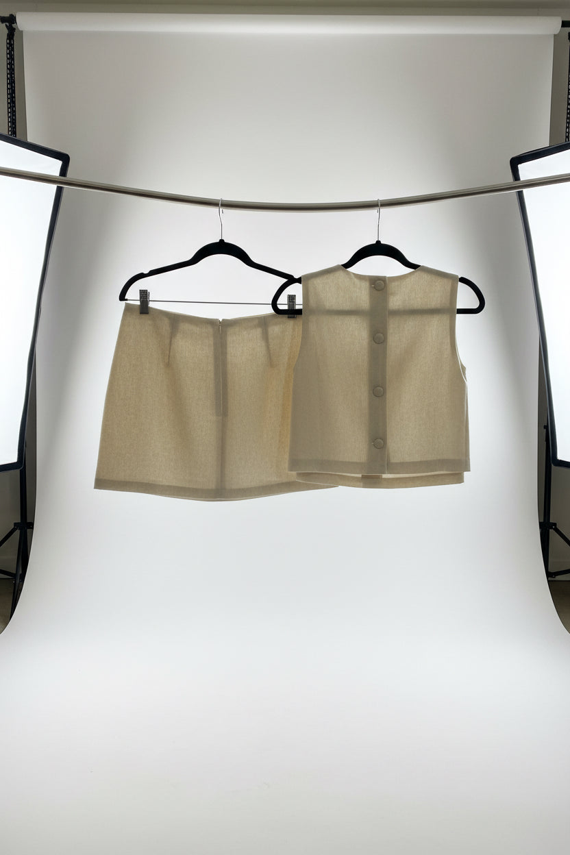 Love Wednesday 2 pc linen top and skirt