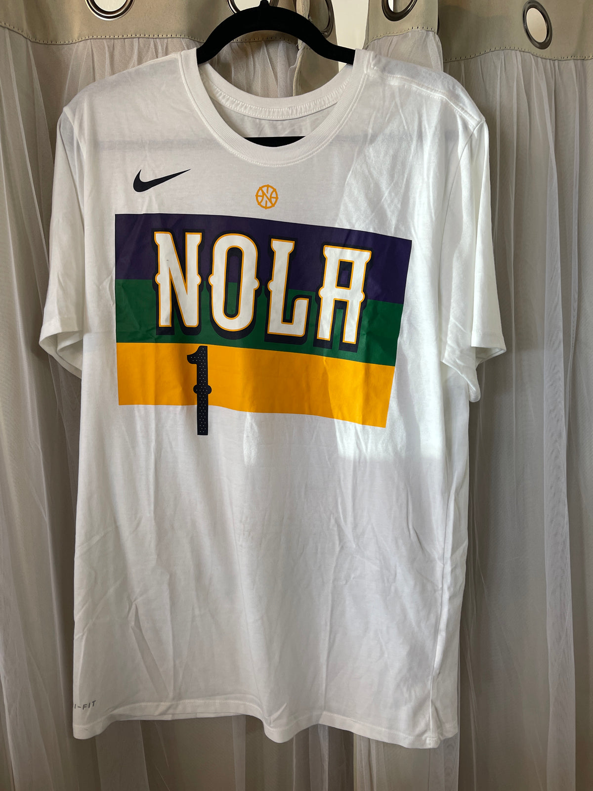 Nike Dri-FIT Zion Williamson New Orleans Pelicans City Edition T-shirt in size Large