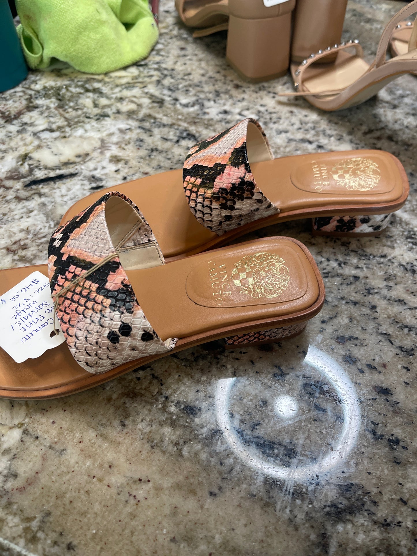 Vince Camuto Snake Print Sandals/wedge