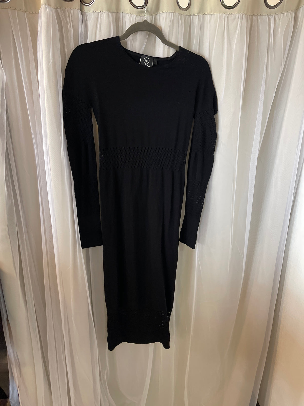 Alexander McQueen mesh long-sleeve knit dress