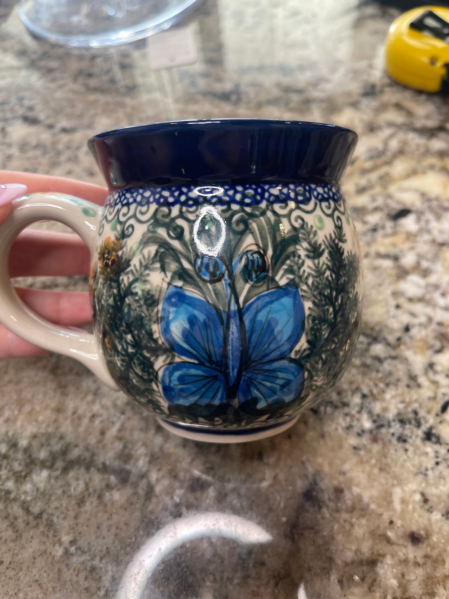 Unikat signature Polish pottery bubble mug 1491