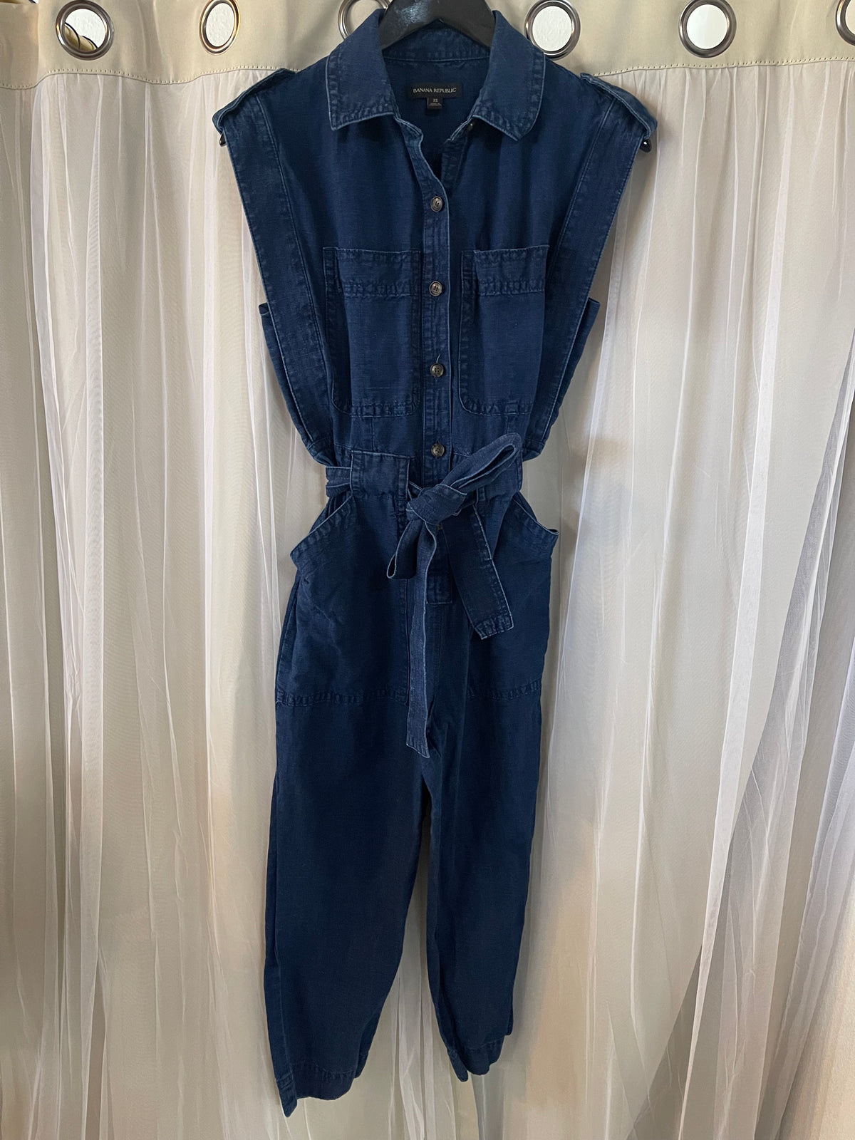 Banana Republic Sleeveless Denim Jumpsuit