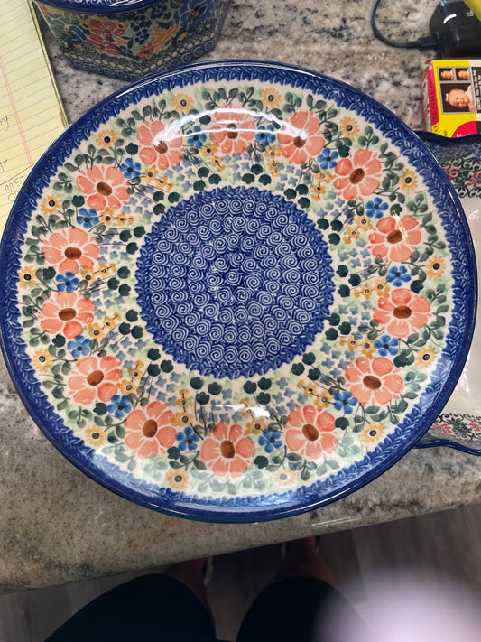 Polish Pottery 10.5" Hanging Dinner Plate Unikat 1745 Maria Starzyk Signed